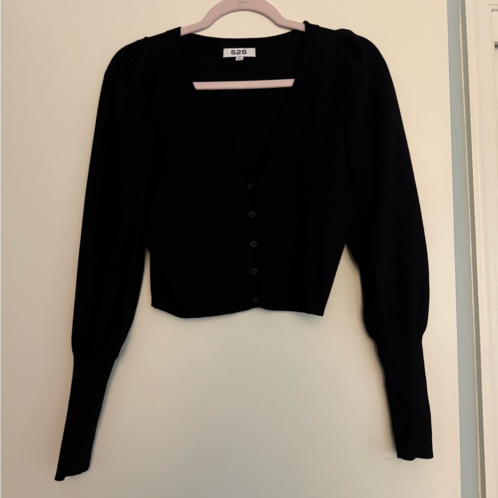 525 Black Cardigan Sweater Crop